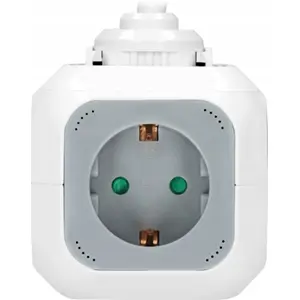 Bloco de 4 tomadas em cubo c/ 1xUSB-A + 1xUSB-C - cabo (3x1.5mm²) 1.4m