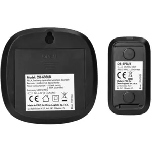 Campainha sem fios (a pilhas) RGB com 60 melodias - alcance 300m - IP44