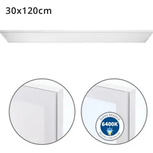 Painel LED de superfície 230V 72W 5760Lm 6400K (branco frio) 1200x300mm