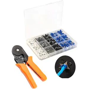 Conjunto de 800 ponteiras isoladas com alicate de cravar (0.25-10mm²)