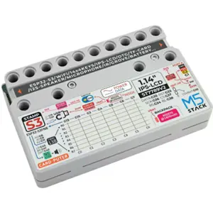 Mini computador portátil com StampS3, bateria, teclado e display de 1.14''