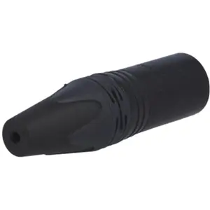 Ficha Cannon (XLR) macho 3 pinos para soldar cabo - metal preto