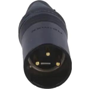 Ficha Cannon (XLR) macho 3 pinos para soldar cabo - metal preto