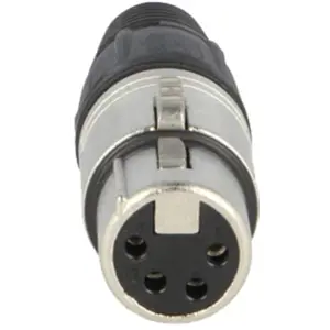 Ficha Cannon (XLR) 4 pinos fêmea para soldar em cabo
