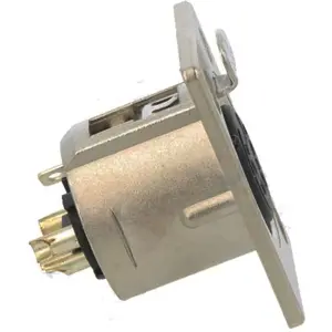 Ficha Cannon (XLR) 4 pinos fêmea para painel