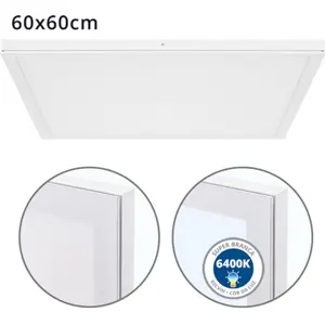 Painel LED quadrado de superfície 48W 3840lm 6400K 600x600x23mm