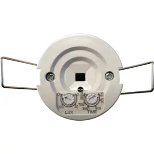 Mini-detector de movimento PIR Crepuscular 360º FLAT 800/400W IP20 - p/ encastrar (Ø41mm)