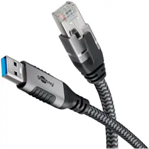 Cabo adaptador de rede Ethernet Gigabit RJ45 ⇿ USB-A 3.0 - 3m