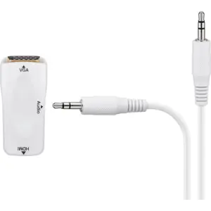 Conversor HDMI hembra ➝ VGA hembra + audio con cable jack 3,5 mm ST - compacto