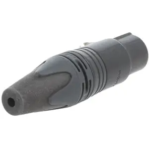 Ficha Cannon (XLR) fêmea 3 pinos para soldar cabo - metal preto