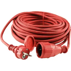 Extensão Schuko c/ tampa (3G 1.5mm2) - vermelho - IP44 - 25m