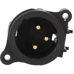 Ficha Cannon (XLR) 3 pinos macho para painel