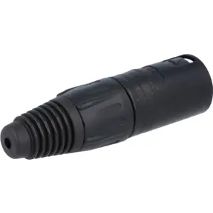 Ficha Cannon (XLR) macho 3 pinos para soldar cabo - metal preto