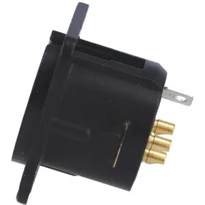 Ficha Cannon (XLR) 3 pinos macho para painel - Preto
