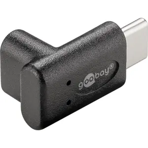 Adaptador USB C hembra » USB C macho 90º - negro