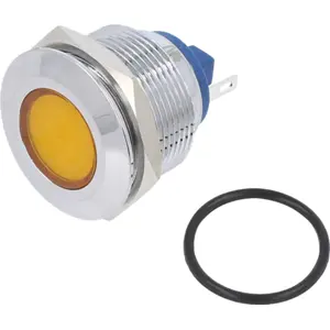 Indicador LED 24V Ø22mm - amarelo