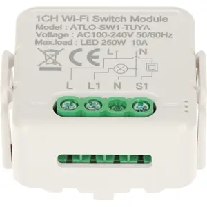 Módulo interruptor p/ iluminação LED 250W 10A inteligente WiFi (compatível c/ Tuya)