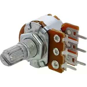 Potenciometro linear (B) stereo metálico com veio 125mW 220KR