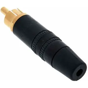 Ficha RCA macho metálica - preto