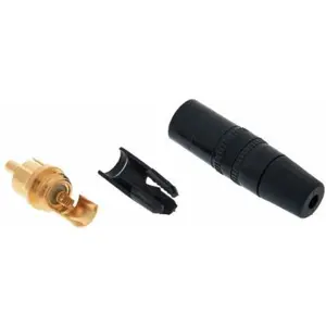 Ficha RCA macho metálica - preto
