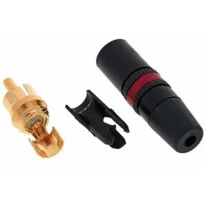 Ficha RCA macho metálica - vermelho