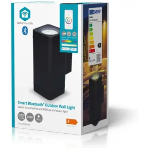 Luminária LED Bluetooth de parede exterior 230V 8.5W 760lm RGB+W CCT (compatível c/ Tuya) IP65