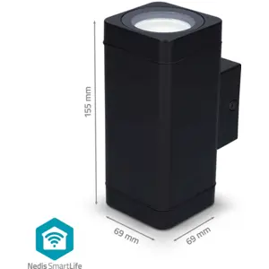 Luminária LED Bluetooth de parede exterior 230V 8.5W 760lm RGB+W CCT (compatível c/ Tuya) IP65