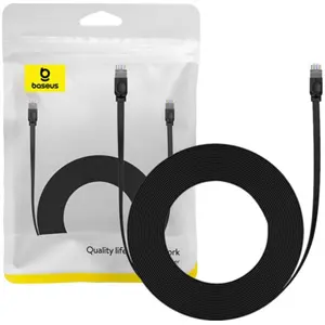 Cabo de rede RJ45 CAT6 U/UTP 12m - espalmado - preto
