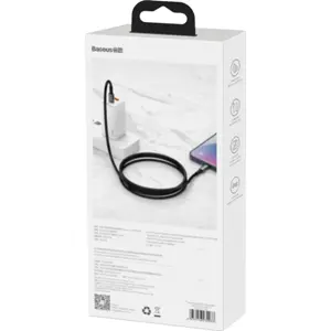Cabo USB-C ➝ Lightning 20W PD c/ revestimento de nylon e fichas metálicas - preto - 1.0m