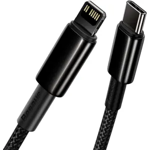 Cabo USB-C ➝ Lightning 20W PD c/ revestimento de nylon e fichas metálicas - preto - 1.0m