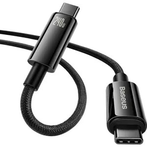 Cabo USB-C ⇿ USB-C 240W PD c/ revestimento de nylon e fichas metálicas - preto - 3.0m