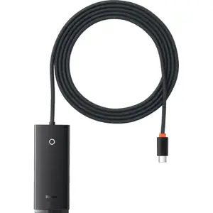 Hub adaptador USB-C ➝ 4x USB-A 3.0 c/ cabo de 2.0m - preto