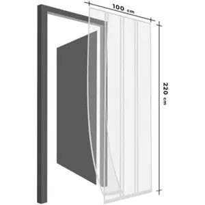 Rede mosquiteira de 4 tiras + velcro para portas 220x100cm - Branco