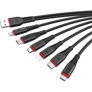 Cabo de carregamento 6-em-1 USB-A ➝ 2x [Lightning + USB-C + microUSB] 1.2m 3.5A / 2m 2.5A