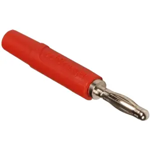 Ficha banana 2mm macho de plástico - de soldar - vermelha