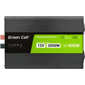 Inversor 12VDC ➝ 230V onda sinusoidal pura 2000W c/ USB + Display LCD