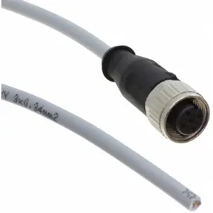 Ficha M12 3 pinos fêmea - com cabo 5m