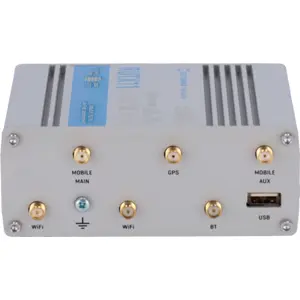 Router industrial 4G LTE Cat6 Dual-SIM c/ 4 x portas Gigabit + WiFi + BLE + USB + I/O digital