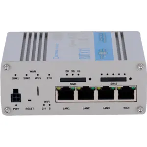 Router industrial 4G LTE Cat6 Dual-SIM c/ 4 x portas Gigabit + WiFi + BLE + USB + I/O digital