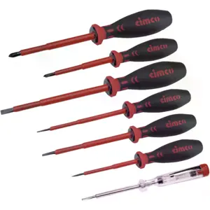 Conjunto de 6 chaves isoladas de eletricista 1000V (Fendas/Phillips) + 1 Busca polos