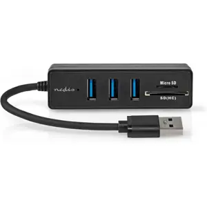 Hub USB 3.0 de 3 portas e leitor de cartões (micro) SD - 5 Gbit/s