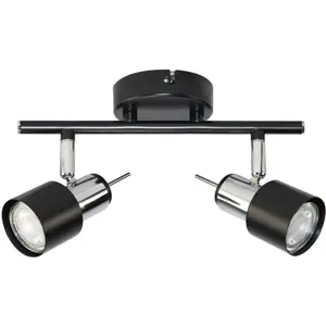 Aplique de parede/tecto p/ 2 lâmpadas LED GU10 10W - Preto