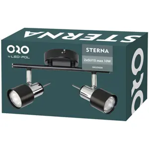Aplique de parede/tecto p/ 2 lâmpadas LED GU10 10W - Preto
