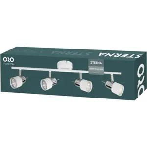Aplique de parede/tecto p/ 4 lâmpadas LED GU10 10W - Branco
