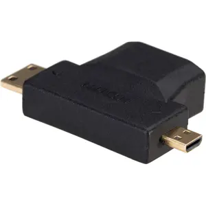 Adaptador HDMI 1.4 hembra p/ micro-HDMI macho + mini-HDMI macho