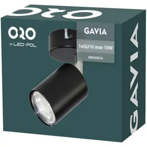 Aplique de parede/tecto p/ 1 lâmpada LED GU10 10W - Preto