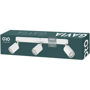 Aplique de parede/tecto p/ 3 lâmpadas LED GU10 10W - Branco