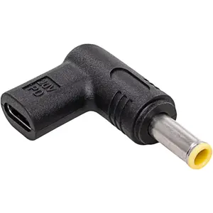 Adaptador de fonte universal USB-C (PD) ➝ Ø5.5x3.0mm + Pino