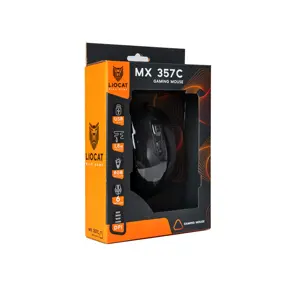 Rato óptico gaming RGB 800/1000/1600/2400DPI c/ 6 botões + fio USB