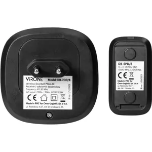 Campainha sem fios 230Vac RGB com 60 melodias - alcance 300m - IP44